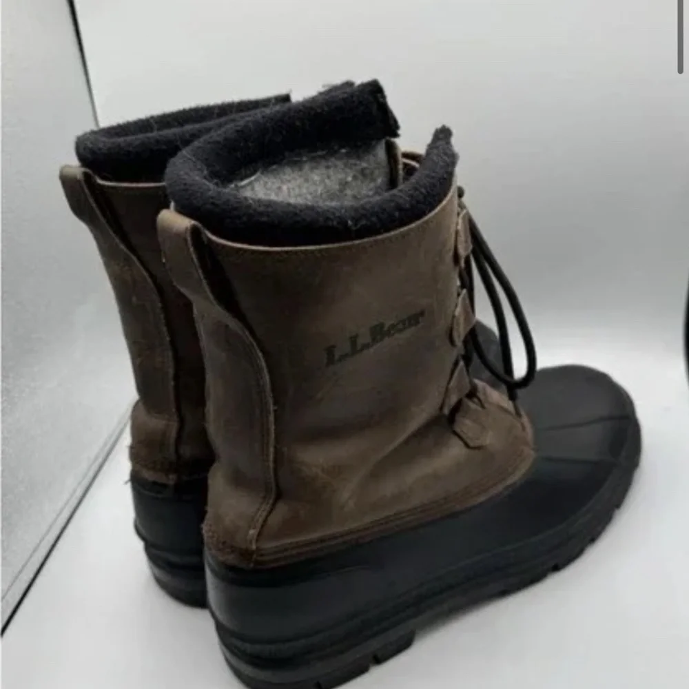 Men’s LL Bean Leather Waterproof Hunting Fishing Boots - Size 12 - Picture 5 of 10